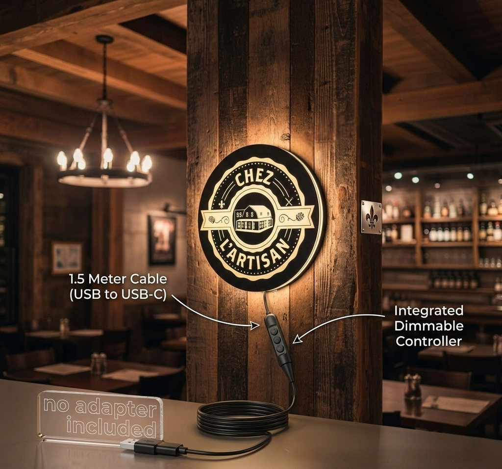 Custom Business Logo Backlit Sign — Plastic (Interior)